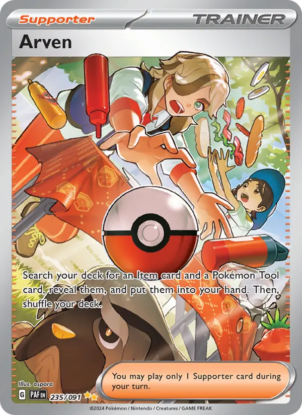 Arven Special illustration rare Pokemon card #235 from Paldean Fates