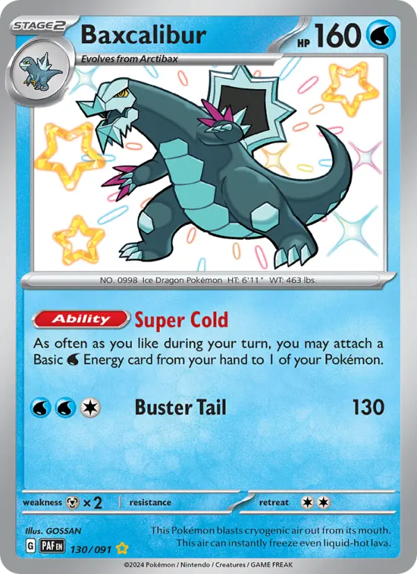 Baxcalibur Pokemon card artwork