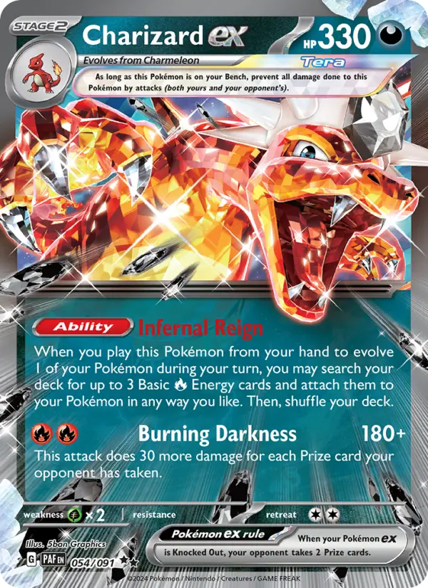 Charizard ex Double rare Pokemon card #054 from Paldean Fates