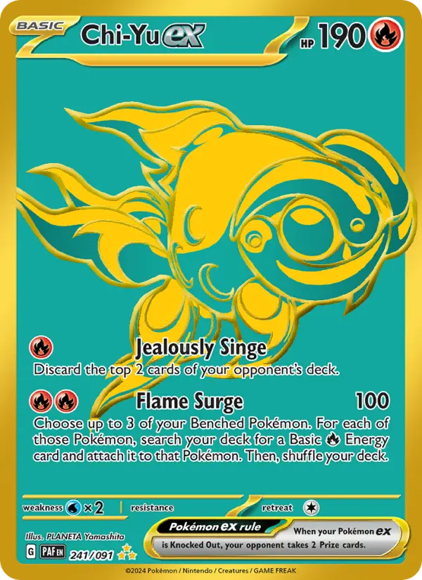 Chi-Yu ex Hyper rare Pokemon card #241 from Paldean Fates