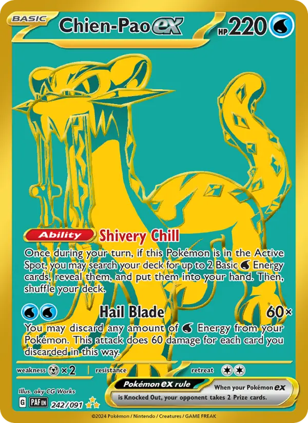 Chien-Pao ex Hyper rare Pokemon card #242 from Paldean Fates