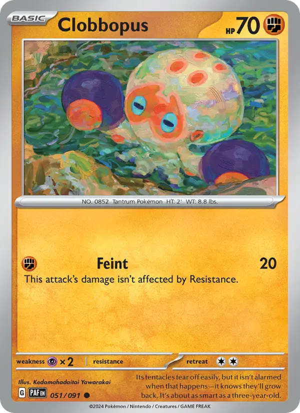 Clobbopus Common Pokemon card #051 from Paldean Fates