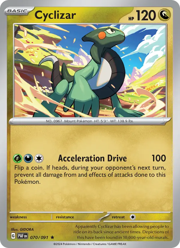 Cyclizar Rare Pokemon card #070 from Paldean Fates