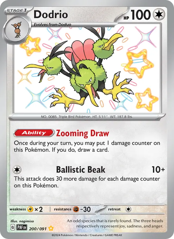 Dodrio Pokemon card artwork
