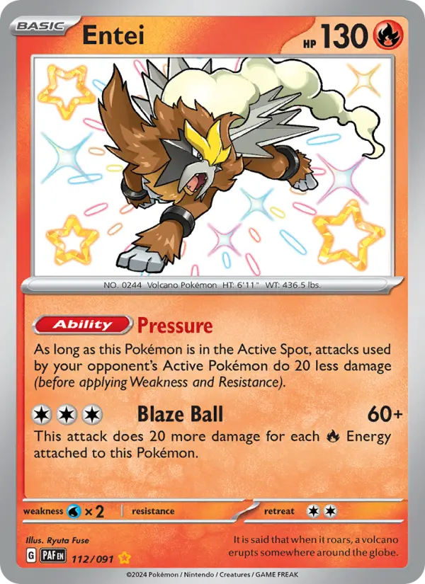 Entei Pokemon card artwork