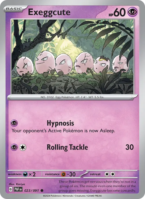 Exeggcute Common Pokemon card #023 from Paldean Fates