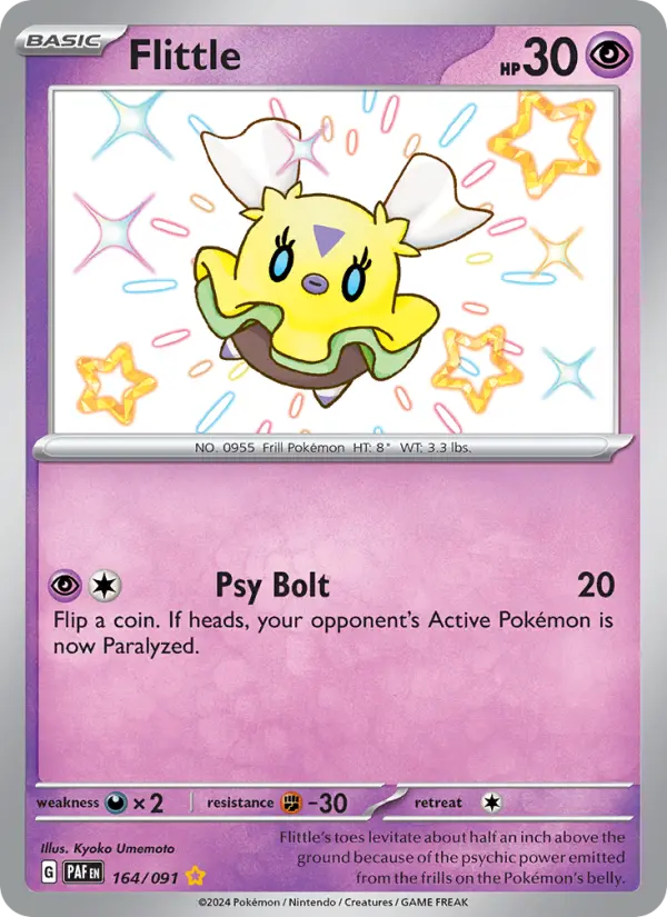 Flittle Shiny rare Pokemon card #164 from Paldean Fates