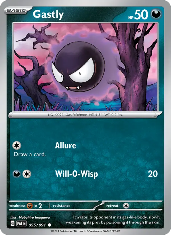 Gastly Common Pokemon card #055 from Paldean Fates