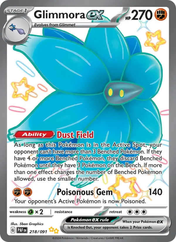 Glimmora ex Shiny Ultra Rare Pokemon card #218 from Paldean Fates