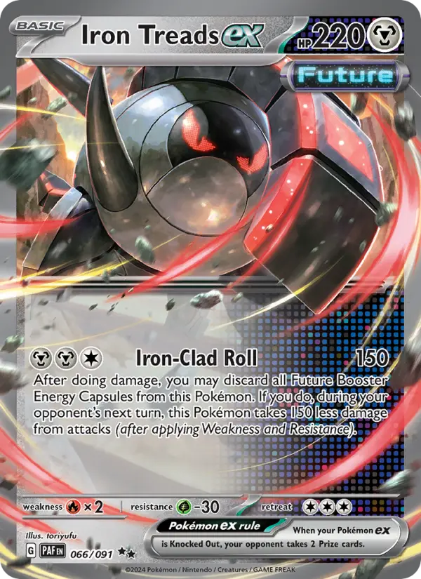 Iron Treads ex Double rare Pokemon card #066 from Paldean Fates
