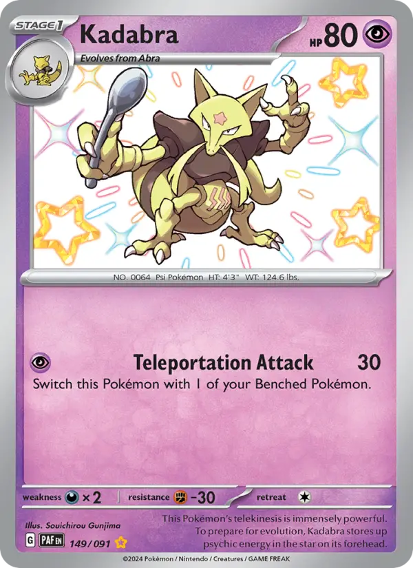 Kadabra Shiny rare Pokemon card #149 from Paldean Fates