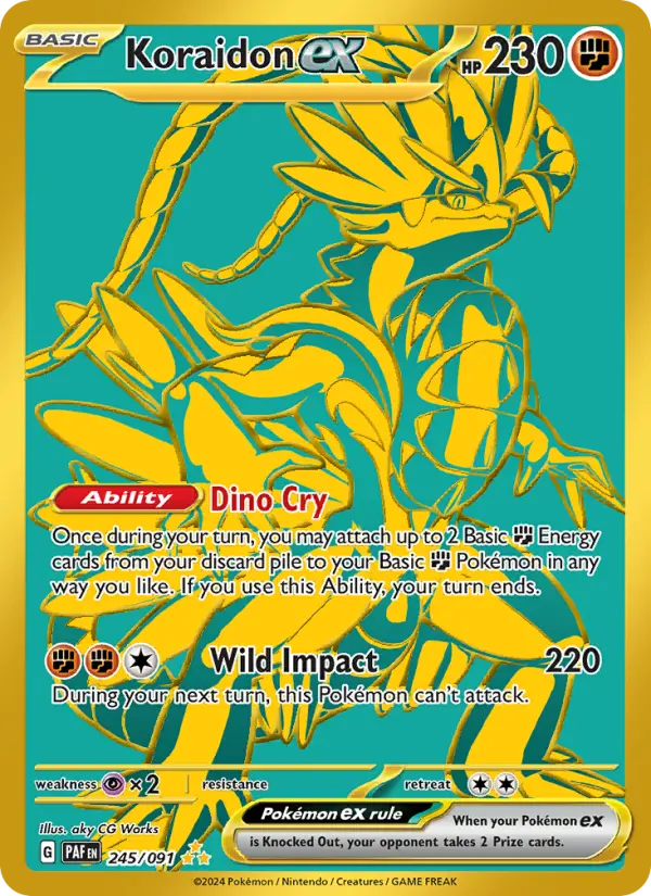 Koraidon ex Hyper rare Pokemon card #245 from Paldean Fates