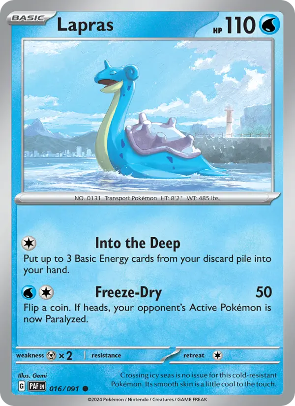 Lapras Common Pokemon card #016 from Paldean Fates
