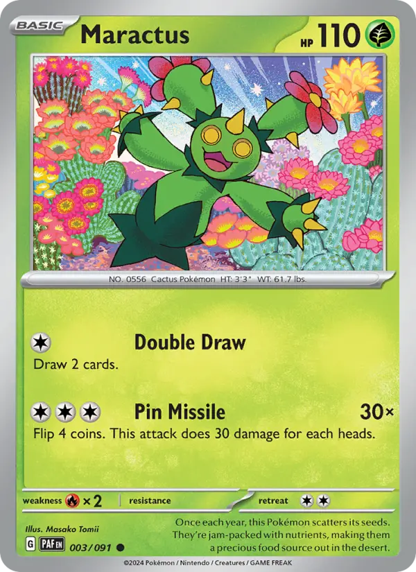 Maractus Common Pokemon card #003 from Paldean Fates
