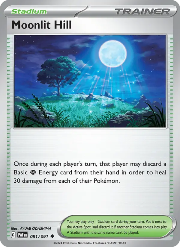 Moonlit Hill Uncommon Pokemon card #081 from Paldean Fates