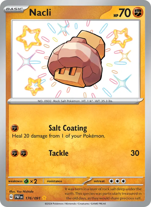 Nacli Shiny rare Pokemon card #176 from Paldean Fates