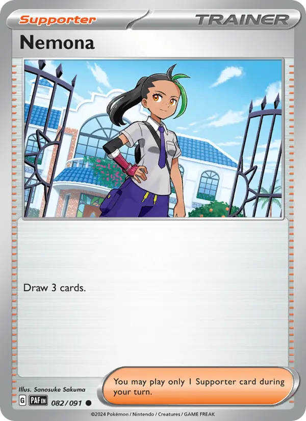 Nemona Common Pokemon card #082 from Paldean Fates