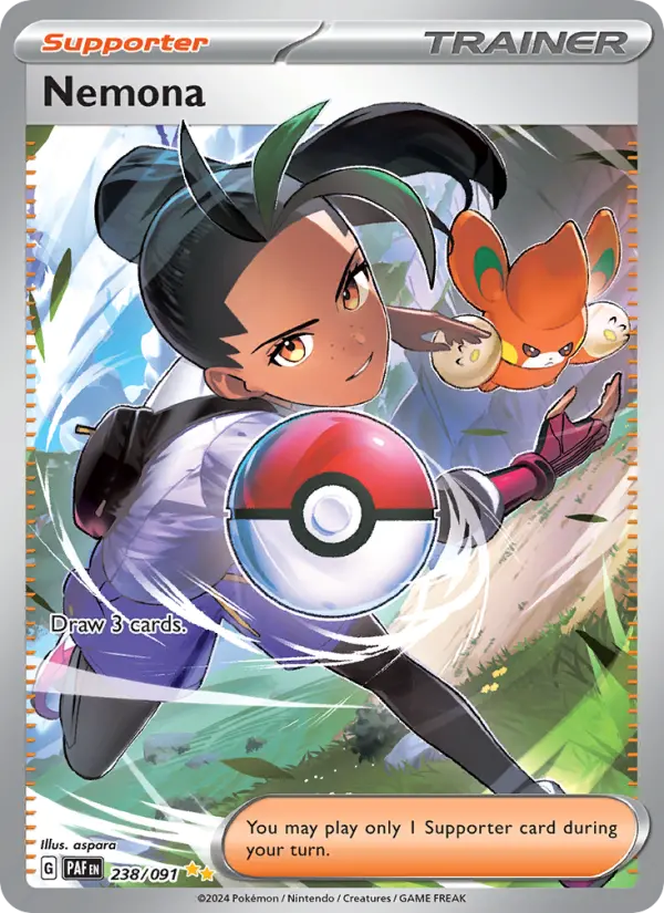 Nemona Special illustration rare Pokemon card #238 from Paldean Fates