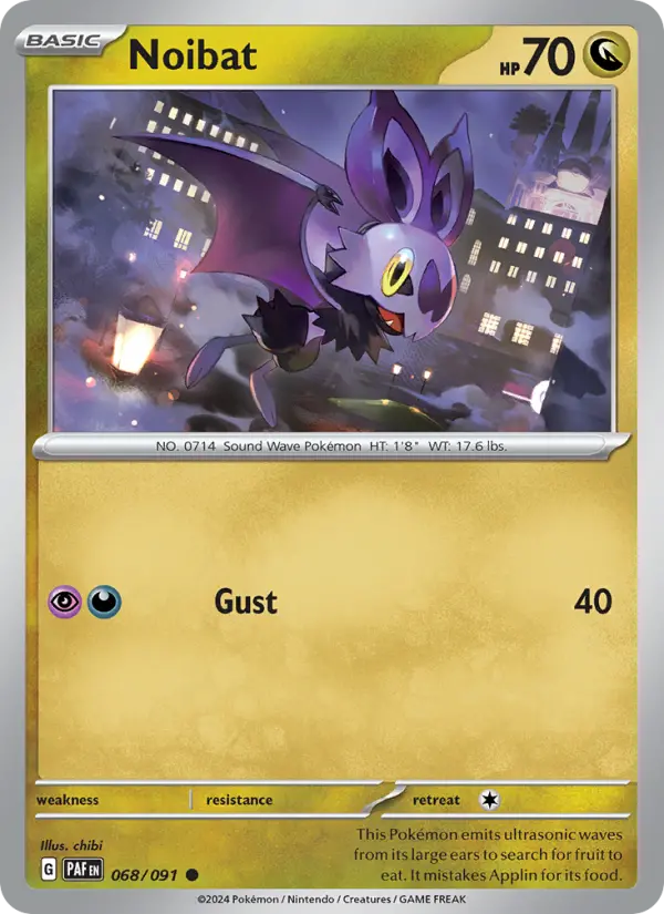 Noibat Common Pokemon card #068 from Paldean Fates