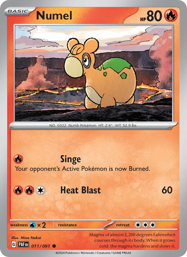 Numel Common Pokemon card #011 from Paldean Fates