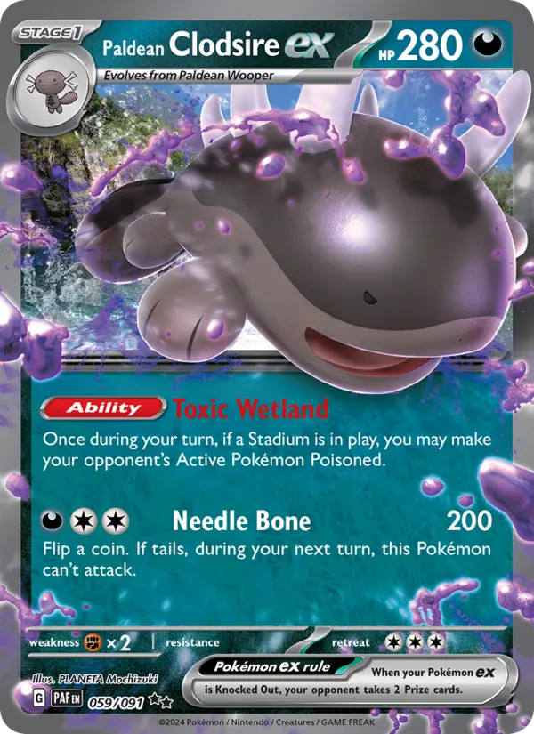 Paldean Clodsire ex Double rare Pokemon card #059 from Paldean Fates