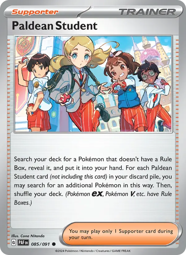 Paldean Student Common Pokemon card #085 from Paldean Fates
