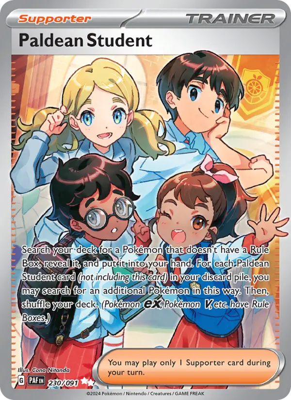Paldean Student Ultra Rare Pokemon card #230 from Paldean Fates