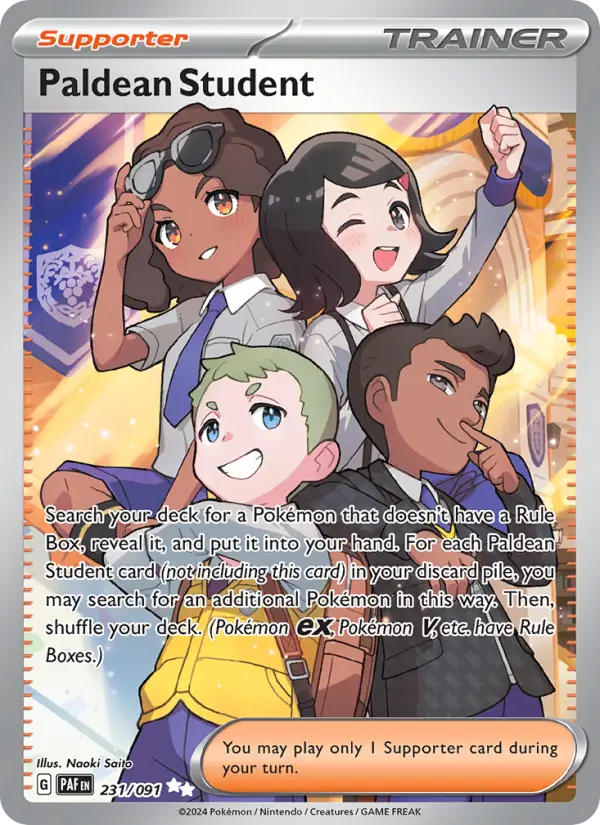 Paldean Student Ultra Rare Pokemon card #231 from Paldean Fates