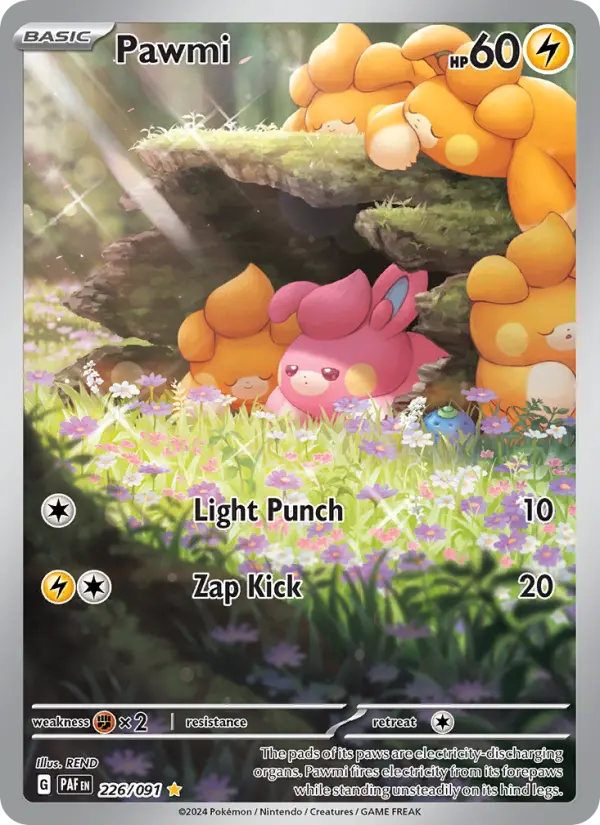 Pawmi Illustration rare Pokemon card #226 from Paldean Fates