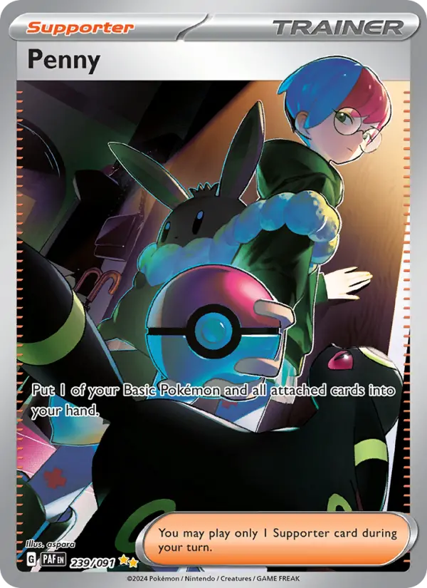 Penny Special illustration rare Pokemon card #239 from Paldean Fates