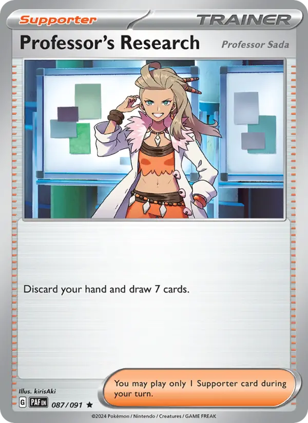 Professor's Research Rare Pokemon card #087 from Paldean Fates