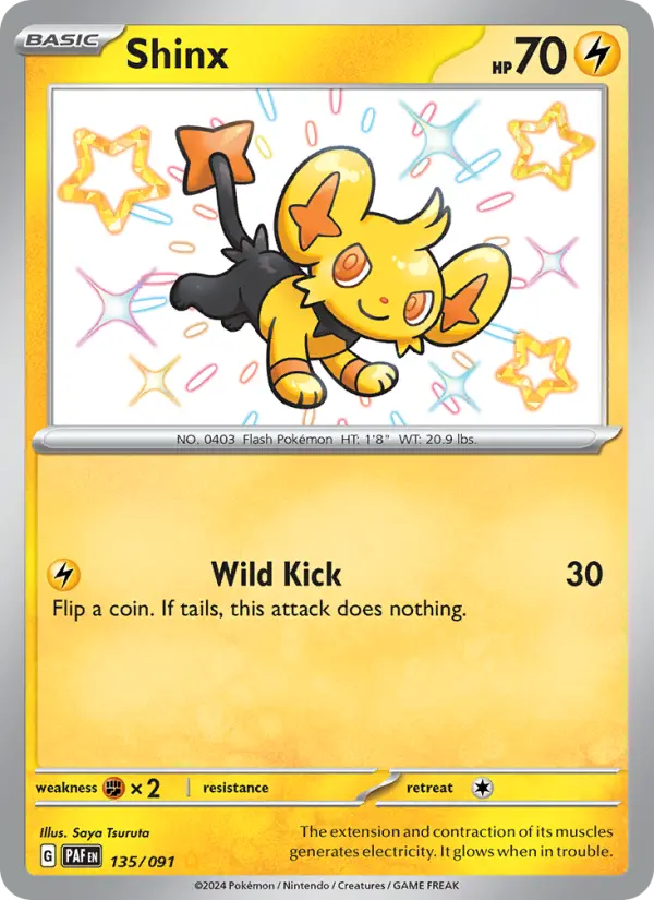 Shinx Shiny rare Pokemon card #135 from Paldean Fates