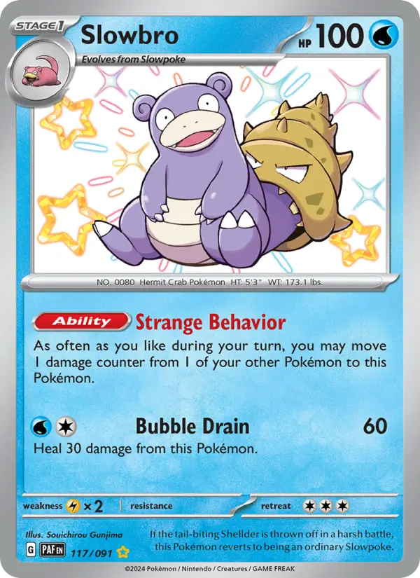 Slowbro Shiny rare Pokemon card #117 from Paldean Fates