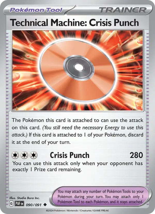 Technical Machine: Crisis Punch Uncommon Pokemon card #090 from Paldean Fates