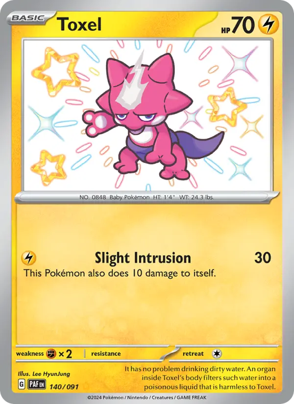 Toxel Shiny rare Pokemon card #140 from Paldean Fates