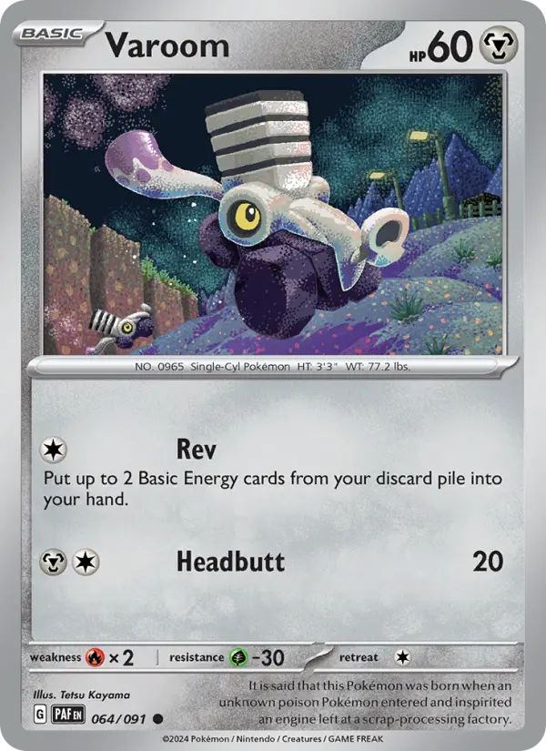 Varoom Common Pokemon card #064 from Paldean Fates