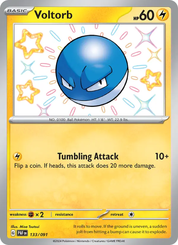 Voltorb Shiny rare Pokemon card #133 from Paldean Fates