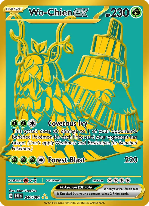 Wo-Chien ex Hyper rare Pokemon card #240 from Paldean Fates