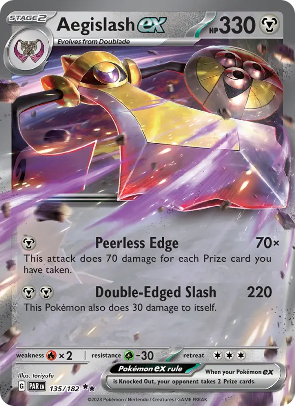Aegislash ex Double rare Pokemon card #135 from Paradox Rift