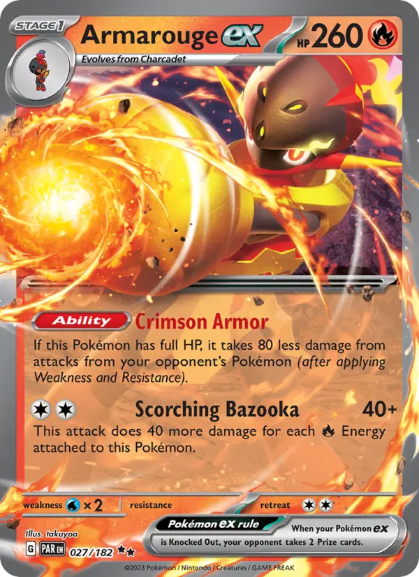 Armarouge ex Double rare Pokemon card #027 from Paradox Rift