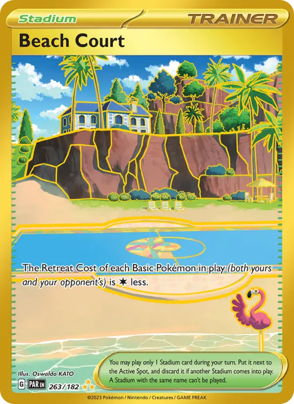 Beach Court Hyper rare Pokemon card #263 from Paradox Rift