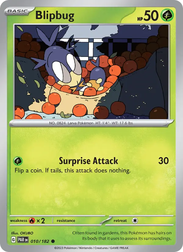 Blipbug Common Pokemon card #010 from Paradox Rift