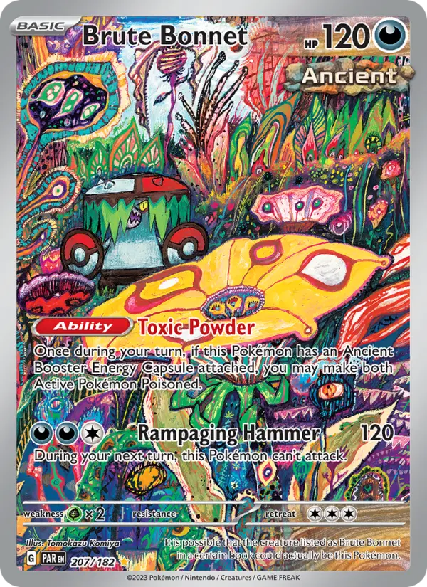 Brute Bonnet Illustration rare Pokemon card #207 from Paradox Rift
