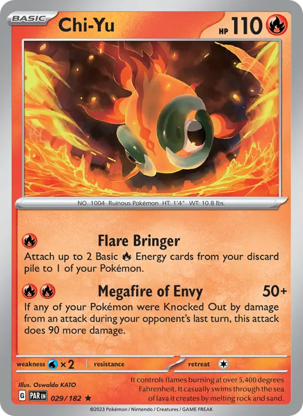 Chi-Yu Rare Pokemon card #029 from Paradox Rift