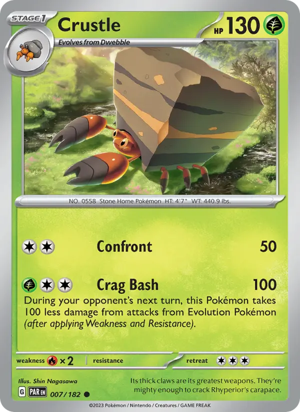 Crustle Common Pokemon card #007 from Paradox Rift