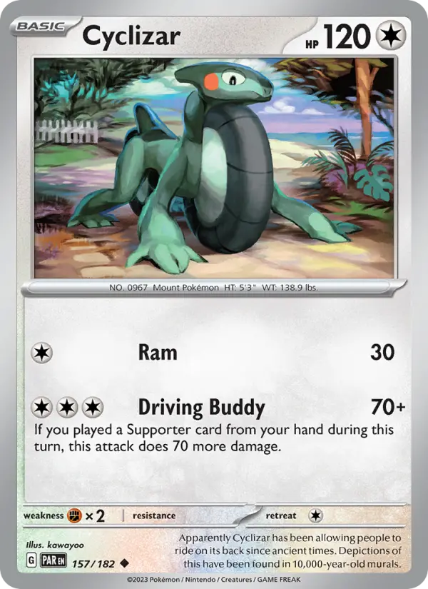 Cyclizar Uncommon Pokemon card #157 from Paradox Rift