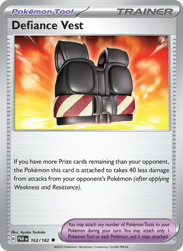Defiance Vest Uncommon Pokemon card #162 from Paradox Rift
