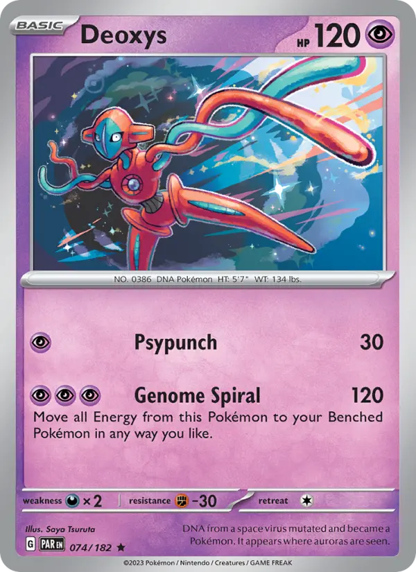 Deoxys Pokemon card artwork