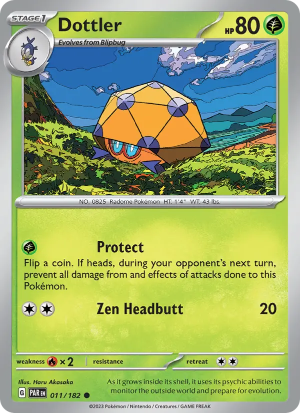 Dottler Common Pokemon card #011 from Paradox Rift