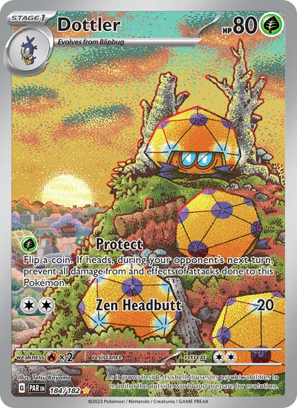 Dottler Illustration rare Pokemon card #184 from Paradox Rift